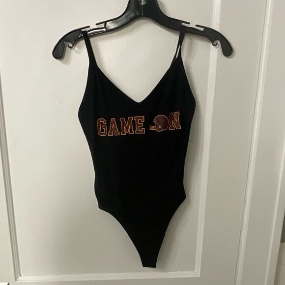 PINK Victoria's Secret Black V-Neck Sleeveless Bodysuit - Picture 1 of 6